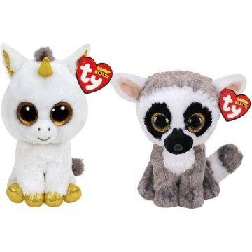 Ty - Knuffel - Beanie Boo's - Pegasus Unicorn &amp; Linus Lemur