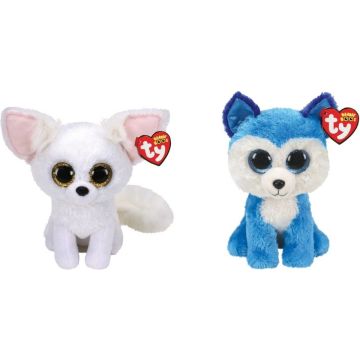 Ty - Knuffel - Beanie Boo's - Phoenix Fox &amp; Prince Husky