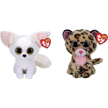 Ty - Knuffel - Beanie Boo's - Phoenix Fox &amp; Livvie Leopard