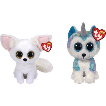 Ty - Knuffel - Beanie Boo's - Phoenix Fox &amp; Helena Husky