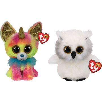 Ty - Knuffel - Beanie Boo's - Yips Chihuahua &amp; Austin Owl