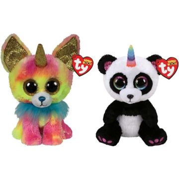 Ty - Knuffel - Beanie Boo's - Yips Chihuahua &amp; Paris Panda