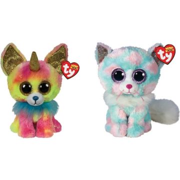Ty - Knuffel - Beanie Boo's - Yips Chihuahua &amp; Opal Cat