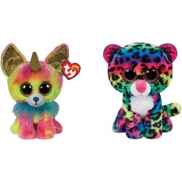 Ty - Knuffel - Beanie Boo's - Yips Chihuahua &amp; Dotty Leopard