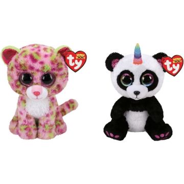 Ty - Knuffel - Beanie Boo's - Lainey Leopard &amp; Paris Panda