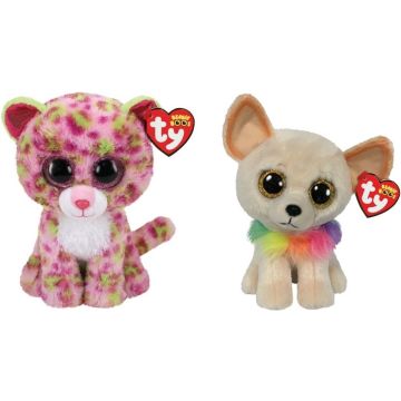 Ty - Knuffel - Beanie Boo's - Lainey Leopard &amp; Chewey Chihuahua