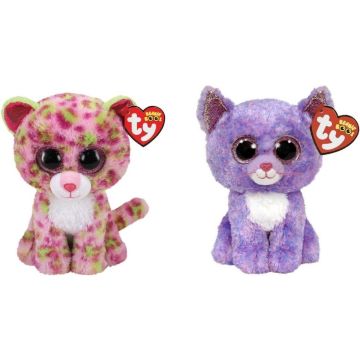 Ty - Knuffel - Beanie Boo's - Lainey Leopard &amp; Cassidy Cat