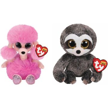 Ty - Knuffel - Beanie Boo's - Camilla Poodle &amp; Dangler Sloth