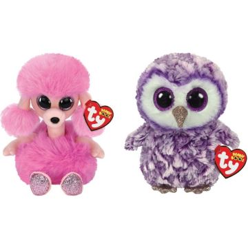 Ty - Knuffel - Beanie Boo's - Camilla Poodle &amp; Moonlight Owl