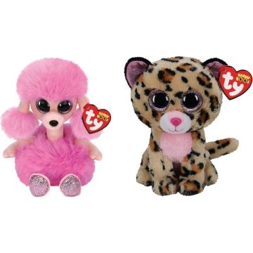 Ty - Knuffel - Beanie Boo's - Camilla Poodle &amp; Livvie Leopard