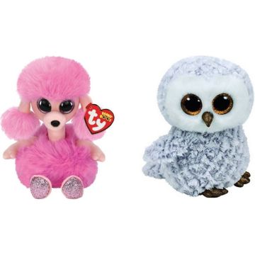 Ty - Knuffel - Beanie Boo's - Camilla Poodle &amp; Owlette Owl