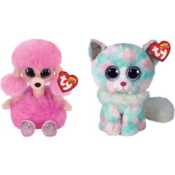 Ty - Knuffel - Beanie Boo's - Camilla Poodle &amp; Opal Cat