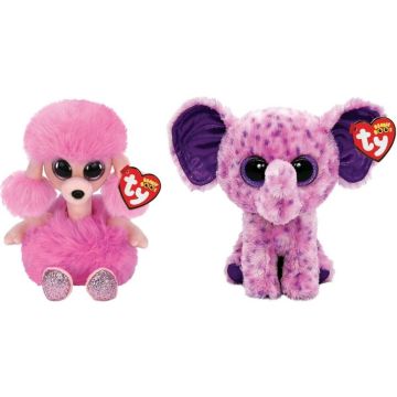 Ty - Knuffel - Beanie Boo's - Camilla Poodle &amp; Eva Elephant