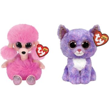 Ty - Knuffel - Beanie Boo's - Camilla Poodle &amp; Cassidy Cat