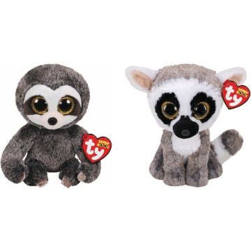 Ty - Knuffel - Beanie Boo's - Dangler Sloth &amp; Linus Lemur