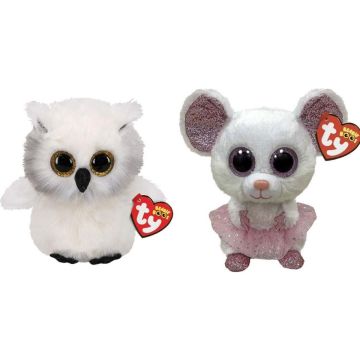 Ty - Knuffel - Beanie Boo's - Ausitin Owl &amp; Nina Mouse