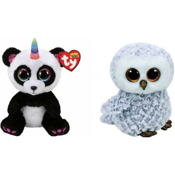 Ty - Knuffel - Beanie Boo's - Paris Panda &amp; Owlette Owl