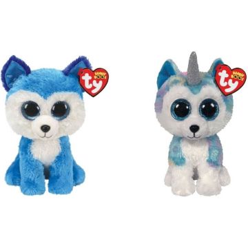 Ty - Knuffel - Beanie Boo's - Prince Husky &amp; Helena Husky