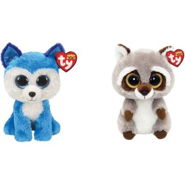 Ty - Knuffel - Beanie Boo's - Prince Husky &amp; Racoon