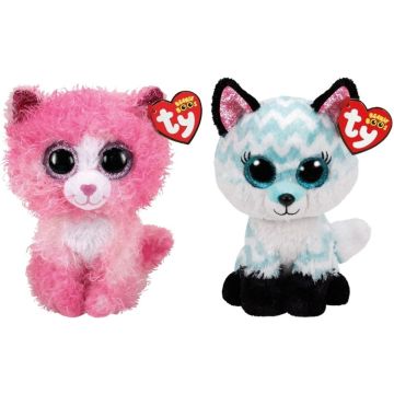 Ty - Knuffel - Beanie Boo's - Reagan Cat &amp; Atlas Fox