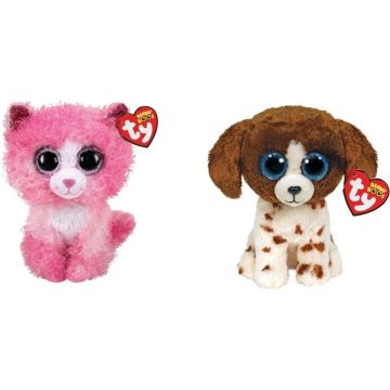 Ty - Knuffel - Beanie Boo's - Reagan Cat &amp; Muddles Dog