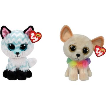 Ty - Knuffel - Beanie Boo's - Atlas Fox &amp; Chewey Chihuahua