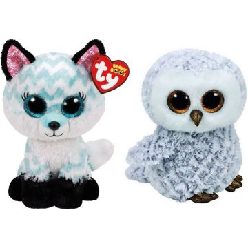 Ty - Knuffel - Beanie Boo's - Atlas Fox &amp; Owlette Owl