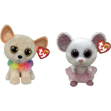 Ty - Knuffel - Beanie Boo's - Chewey Chihuahua &amp; Nina Mouse