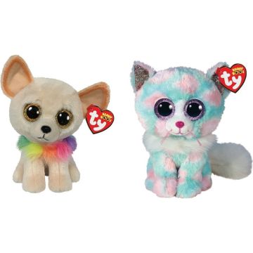 Ty - Knuffel - Beanie Boo's - Chewey Chihuahua &amp; Opal Cat