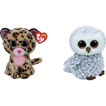 Ty - Knuffel - Beanie Boo's - Livvie Leopard &amp; Owlette Owl