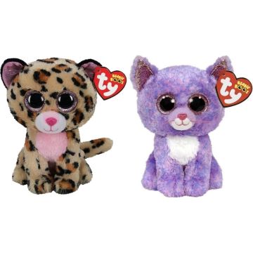 Ty - Knuffel - Beanie Boo's - Livvie Leopard &amp; Cassidy Cat