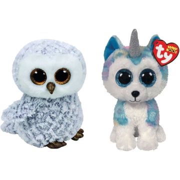 Ty - Knuffel - Beanie Boo's - Owlette Owl &amp; Helena Husky