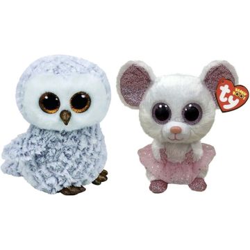 Ty - Knuffel - Beanie Boo's - Owlette Owl &amp; Nina Mouse