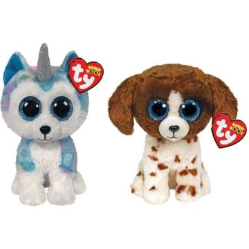 Ty - Knuffel - Beanie Boo's - Helena Husky &amp; Muddles Dog