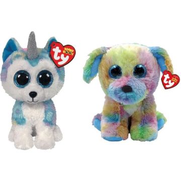 Ty - Knuffel - Beanie Boo's - Helena Husky &amp; Max Dog