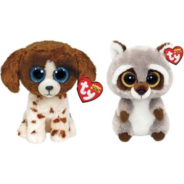 Ty - Knuffel - Beanie Boo's - Muddles Dog &amp; Racoon