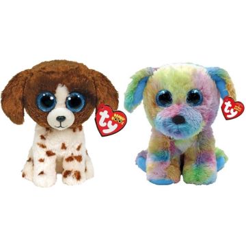 Ty - Knuffel - Beanie Boo's - Muddles Dog &amp; Max Dog