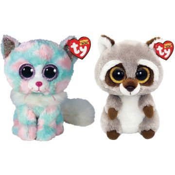 Ty - Knuffel - Beanie Boo's - Opal Cat &amp; Racoon