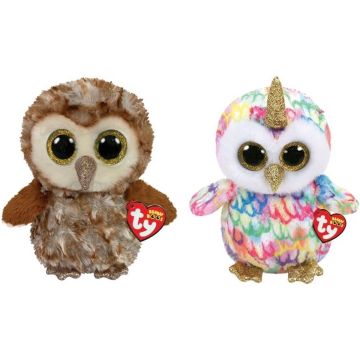 Ty - Knuffel - Beanie Buddy - Percy Owl &amp; Enchanted Owl