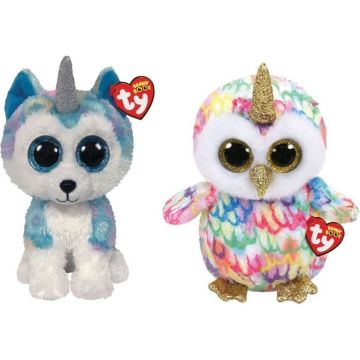 Ty - Knuffel - Beanie Buddy - Helena Husky &amp; Enchanted Owl