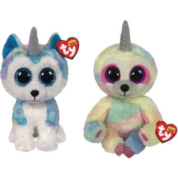 Ty - Knuffel - Beanie Buddy - Helena Husky &amp; Cooper Sloth