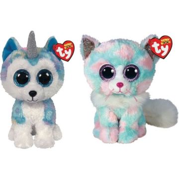 Ty - Knuffel - Beanie Buddy - Helena Husky &amp; Opal Cat