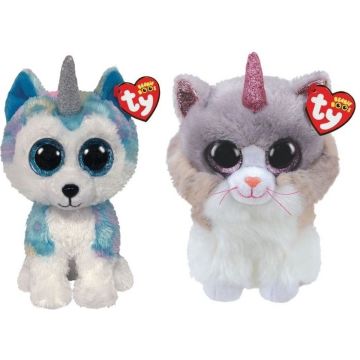 Ty - Knuffel - Beanie Buddy - Helena Husky &amp; Asher Cat