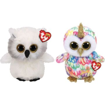 Ty - Knuffel - Beanie Buddy - Austin Owl &amp; Enchanted Owl