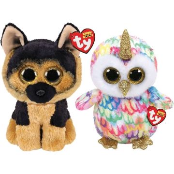 Ty - Knuffel - Beanie Buddy - Spirit German Shepherd &amp; Enchanted Owl