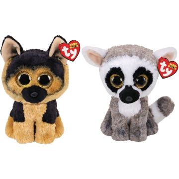 Ty - Knuffel - Beanie Buddy - Spirit German Shepherd &amp; Linus Lemur