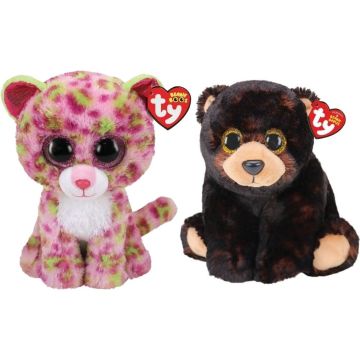 Ty - Knuffel - Beanie Buddy - Lainey Leopard &amp; Kodi Bear