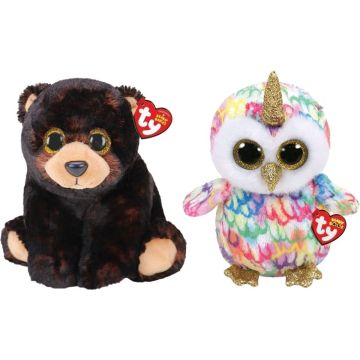 Ty - Knuffel - Beanie Buddy - Kodi Bear &amp; Enchanted Owl