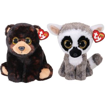 Ty - Knuffel - Beanie Buddy - Kodi Bear &amp; Linus Lemur