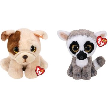 Ty - Knuffel - Beanie Buddy - Houghie Dog &amp; Linus Lemur